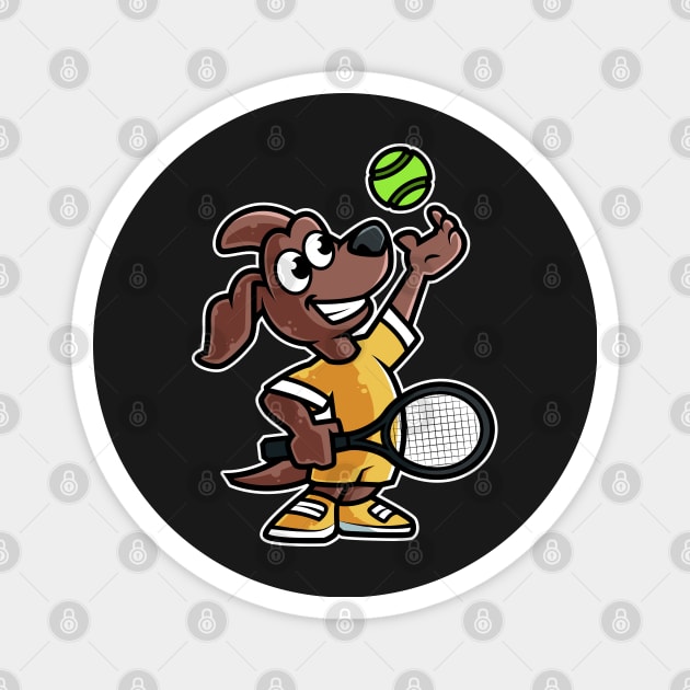 Dog Tennis Player Funny Coach print Magnet by theodoros20